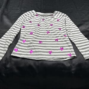 Circo girls grey and white stripped long sleeve shirt